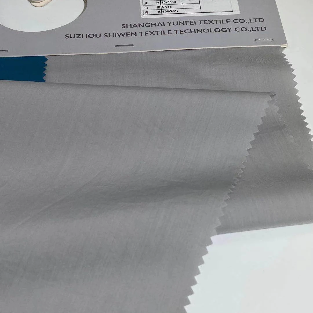 
Cheap Cotton Polyester T400 Elastic Fabric Grey and Blue In-Stock 100gsm 62%Cotton 38%Poly 80s*50D 
