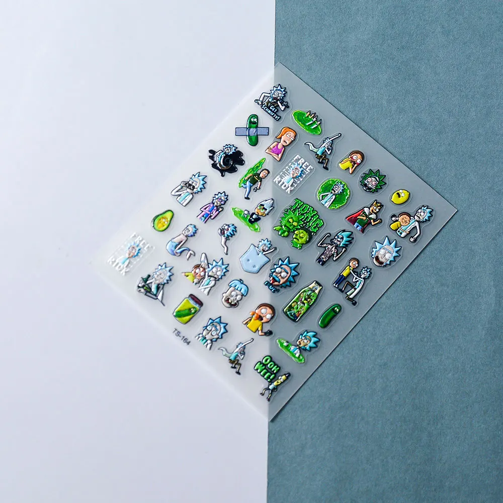 Cartoon Learned Scholar 5d Stereo Embossed Decorative Stickers Nail Stickers