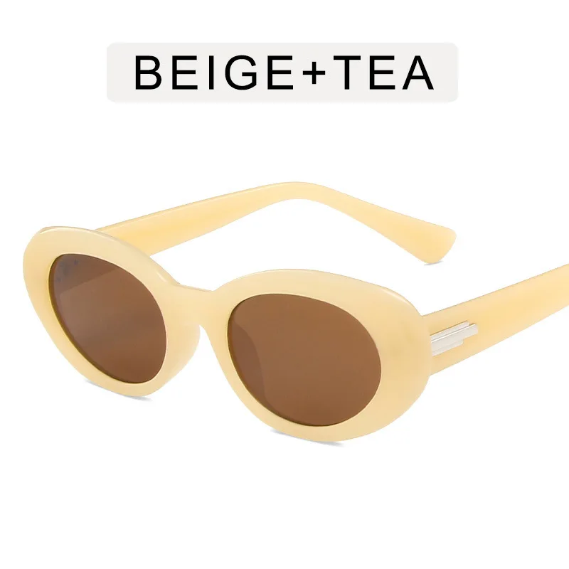 Женские солнцезащитные очки UNOC 2022 в маленькой оправе маленькие овальные кошачий глаз модные стиле хип-хоп