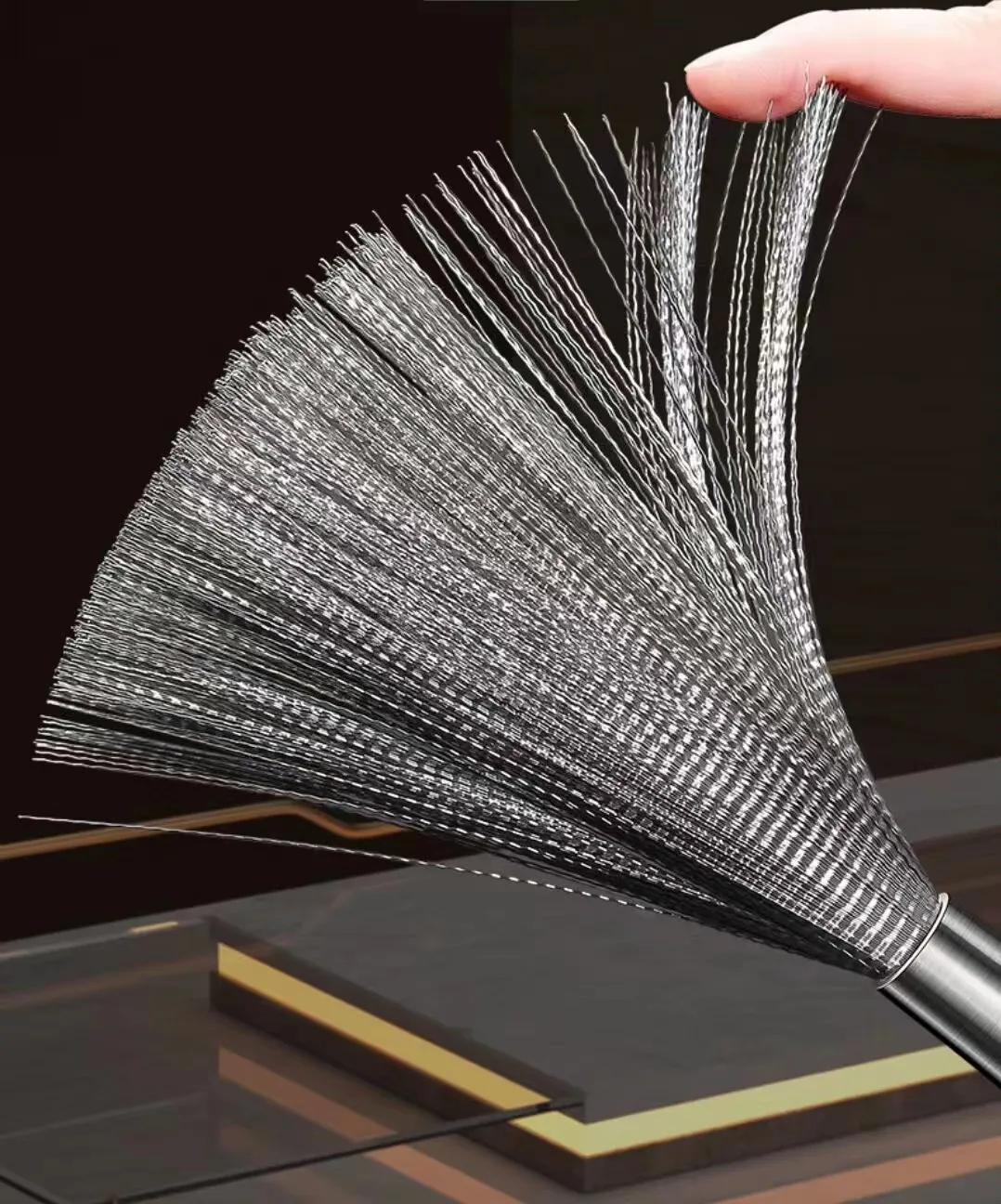 Stainless steel kitchen accessories washing scrub brush Pot pan Brush with Handle