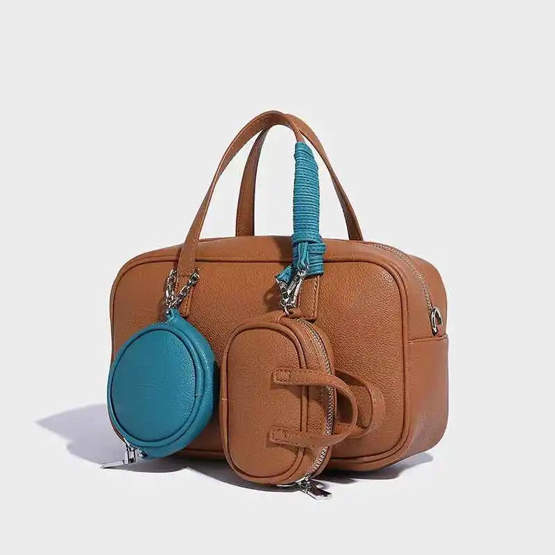 2024 New High Quality Retro Women Handbag Crossbody Bowling Bag for ladies with two small mini coin purse