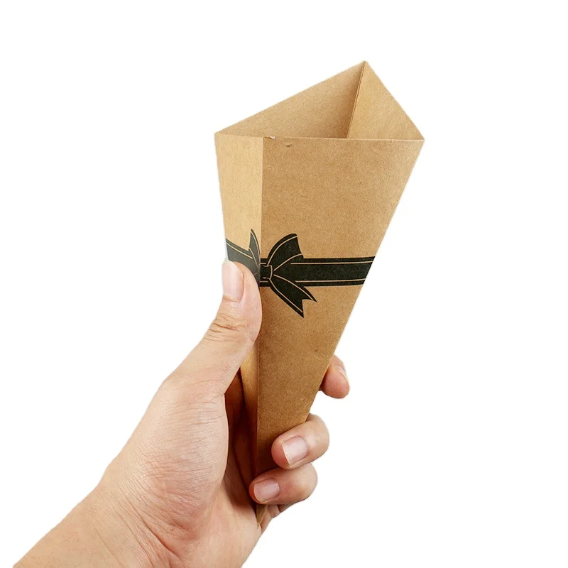 CustomDisposal Snack Chips Packaging Container Holder French Fries Paper Cone