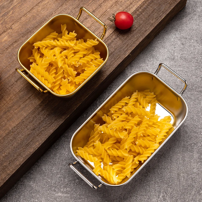 Кухонное прямоугольное металлическое блюдо для закусок в Корейском стиле