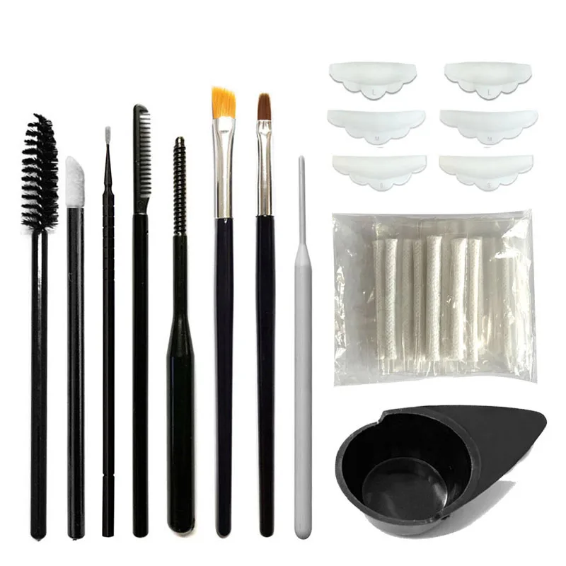Eyelash Eyebrow Extension Tint Lift Perm Brush Applicators Disposable Supplies Kit