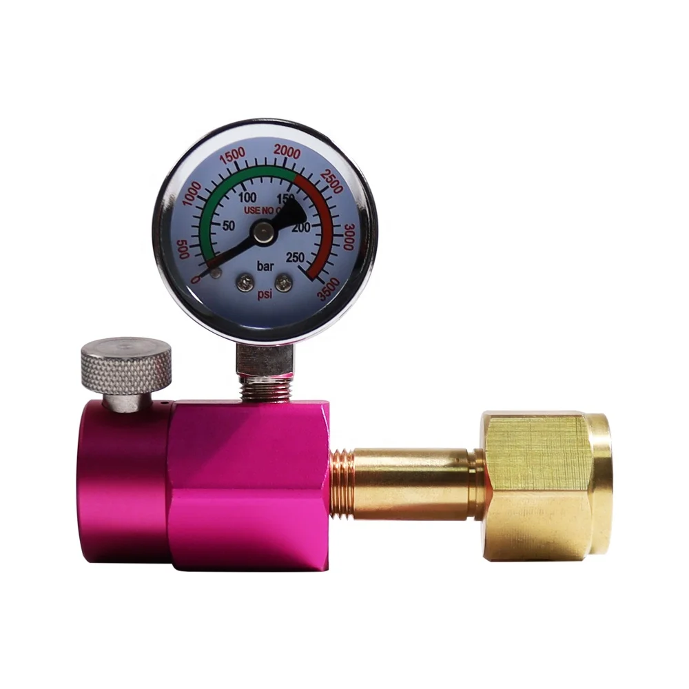 solid brass W21.8 big cylinder adapter filling valve for soda DUO/ART/TERRA quick connect valve  with 250BAR pressure gauge
