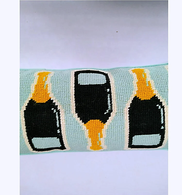 New Fashionable Stylish Wine Bottle Alabama Needlepoint Wool Pillows Cover Embroidery Wholesale Alibaba