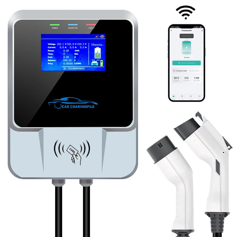 ID4 Wallbox EV Charger7kw с Wi-Fi приложением зарядное устройство OEM X8 IP65 Tesla Nema Gen 2 мобильный разъем умный адаптер уровня 2/режим
