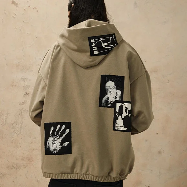 custom hoodies 450 gsm cotton fabric mens hoodies custom print casual oversized hoodie printing patch embroidery logo for unisex