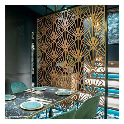 Middle Eastern Style 304 Stainless Steel Surrounding Decorative Material 316 Matt Sliding Door Wall Partition Interior Divider