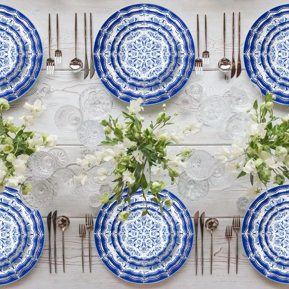 JINTCH Wholesale western ancient serving dinner plates bone china dinner set wedding ceramic plates