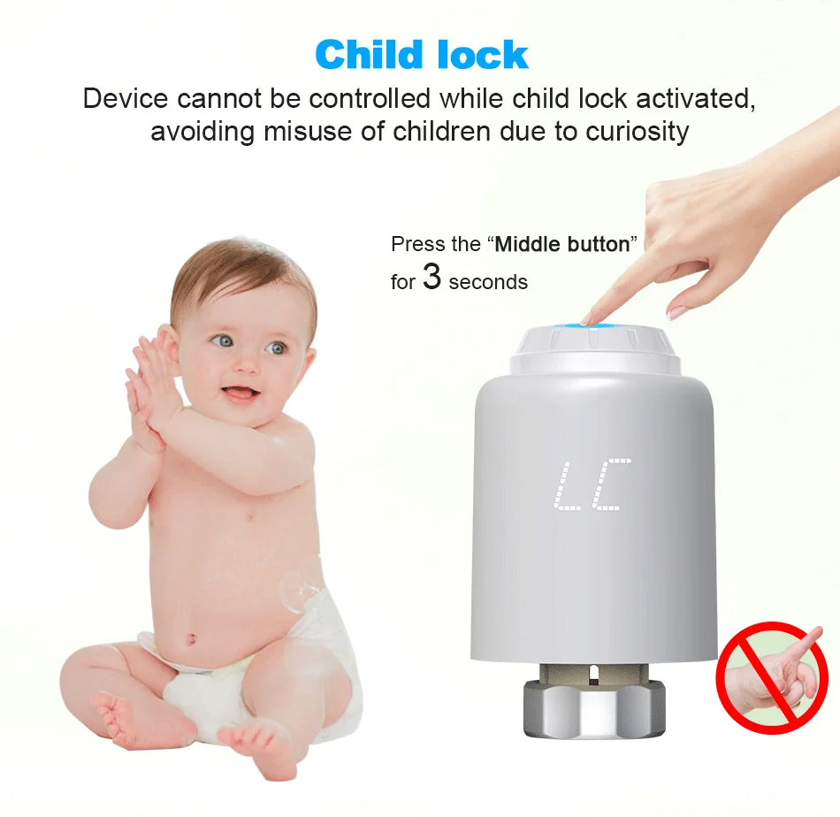 Ultra-low Power  LED  Screen TRV Bluetooth Smart Tuya  Thermostatic Radiator Valve