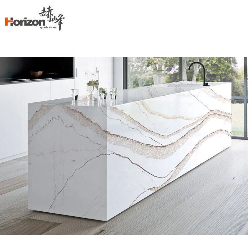 chinese supplier white marble stone custom encimera calacatta gold quartz countertops kitchen (1600425078611)