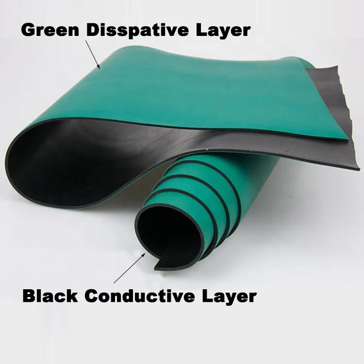 ESD Зеленый Настольный коврик, 2 мм Толщина 1,2x10 м многоразовые антистатические ESD зеленый резиновый напольный коврик для электронного производства фабрики!