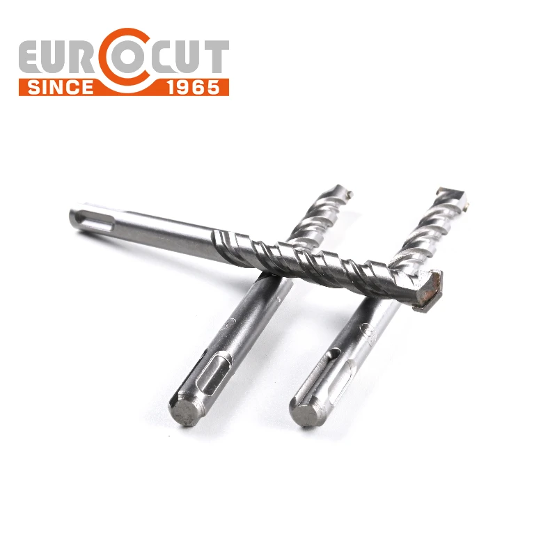 EUROCUT High Quality  SDS Plus Flat Type Hammer Drill Bit YG8C Tip 40 Cr Shank Rotary Concrete Drill Bit