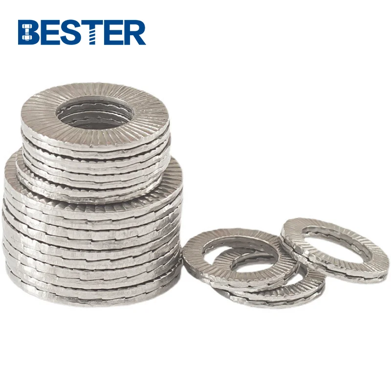 DIN25201 M3-M130 Stainless steel 304 316 carbon steel anti-loosing Double fold self locking wedge lock washer