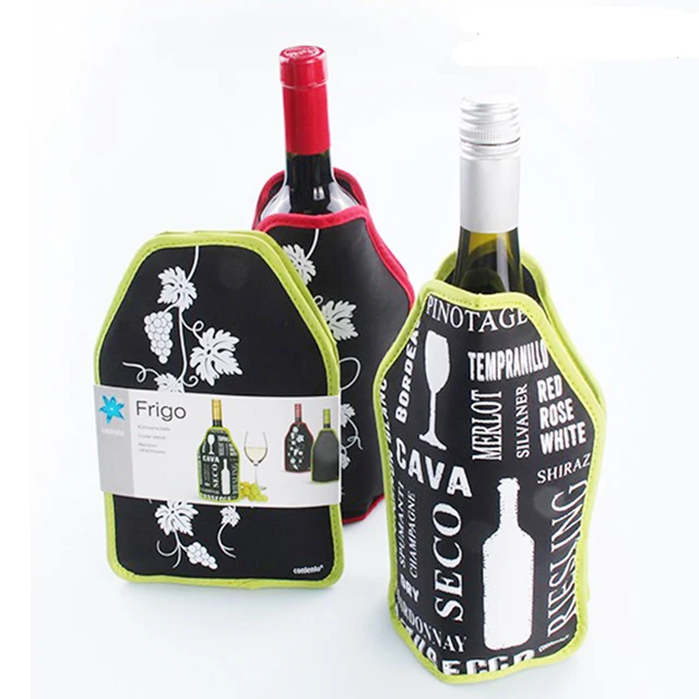 
Wine Chiller Champagne Bottle Cooler Sleeve, Portable Gel Ice Pack Wrap for Cold Beverage, Beer 