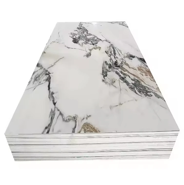 SPC UV Wall Panel 1220*2900mm Hotel House Decoration Board PVC Marble Sheet For Wall Decoration