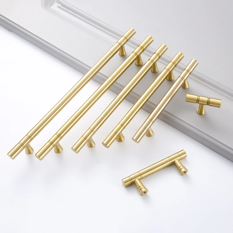 High-End Brass Kitchen Cabinet Door Handles Hardware Accessories Cabinet Furniture Drawer Pulls Handles