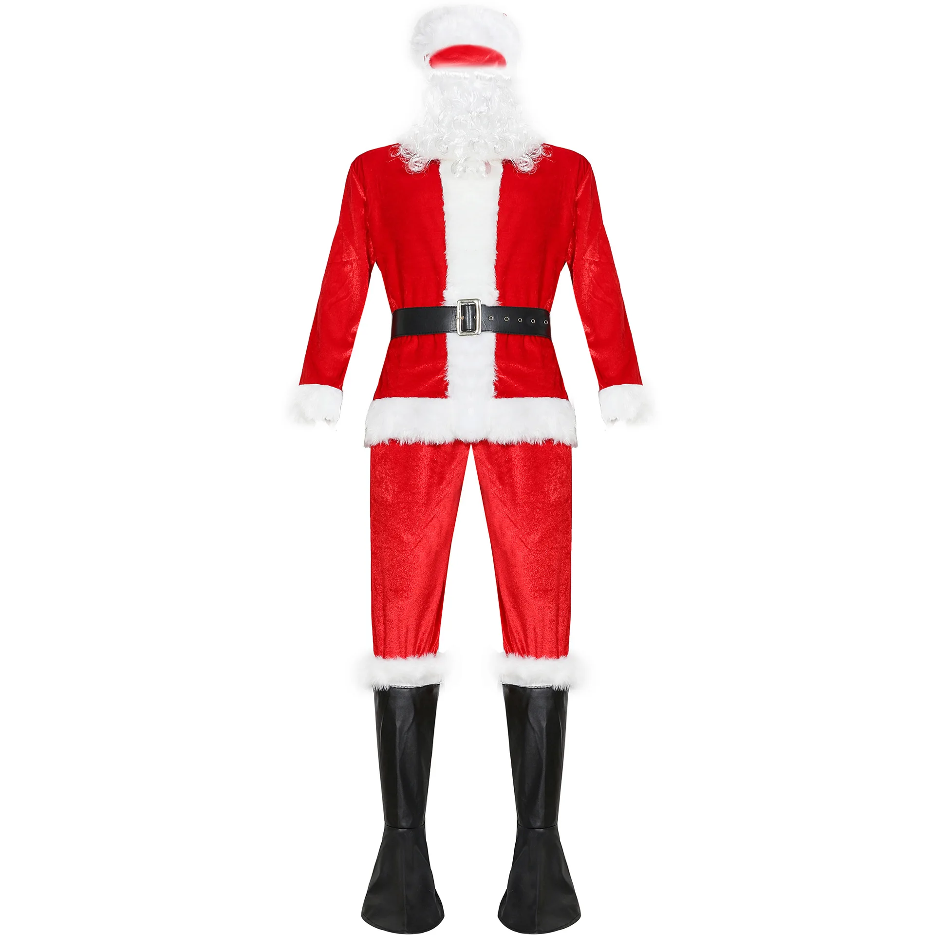 2021 autumn and winter warm and thick adult Santa Claus costume baby big red Halloween Santa Claus costume set hot sale