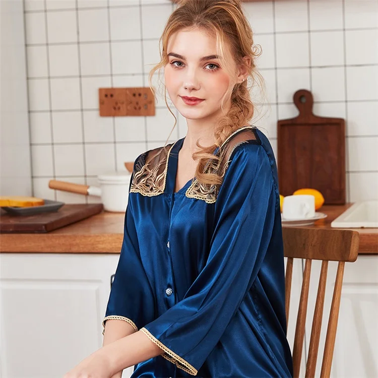 custom nightgown 100 polyester spandex sexy summer nighty pajamas set for women