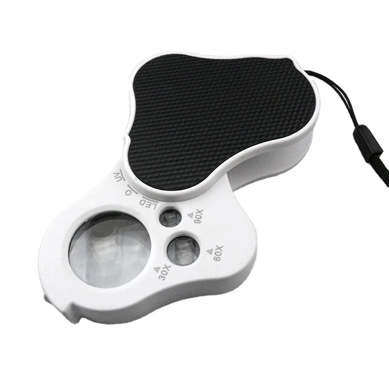 UV LED Light Hot selling 30X60X90X Jewelry Identification Magnifier For Currency Detecting
