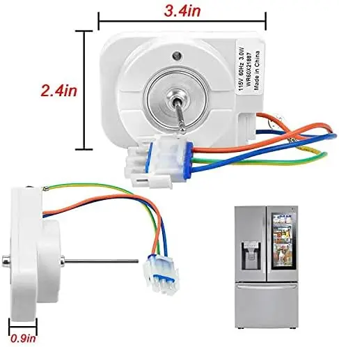 WR60X21887 Refrigerator Evaporator Fan Motor r - Replaces WR60X10137 WR60X10054 WR60X10189 WR60X10240 WR60X24645