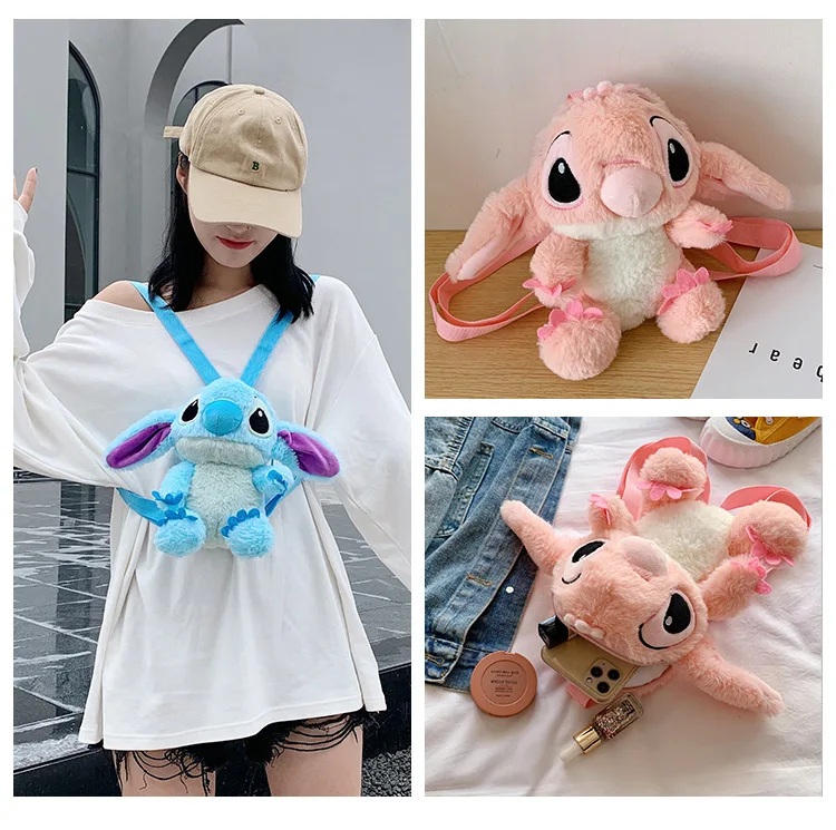 Cartoon cute monster 3D design plush backpack plush doll toy claw machine game school plush bag little girl gift