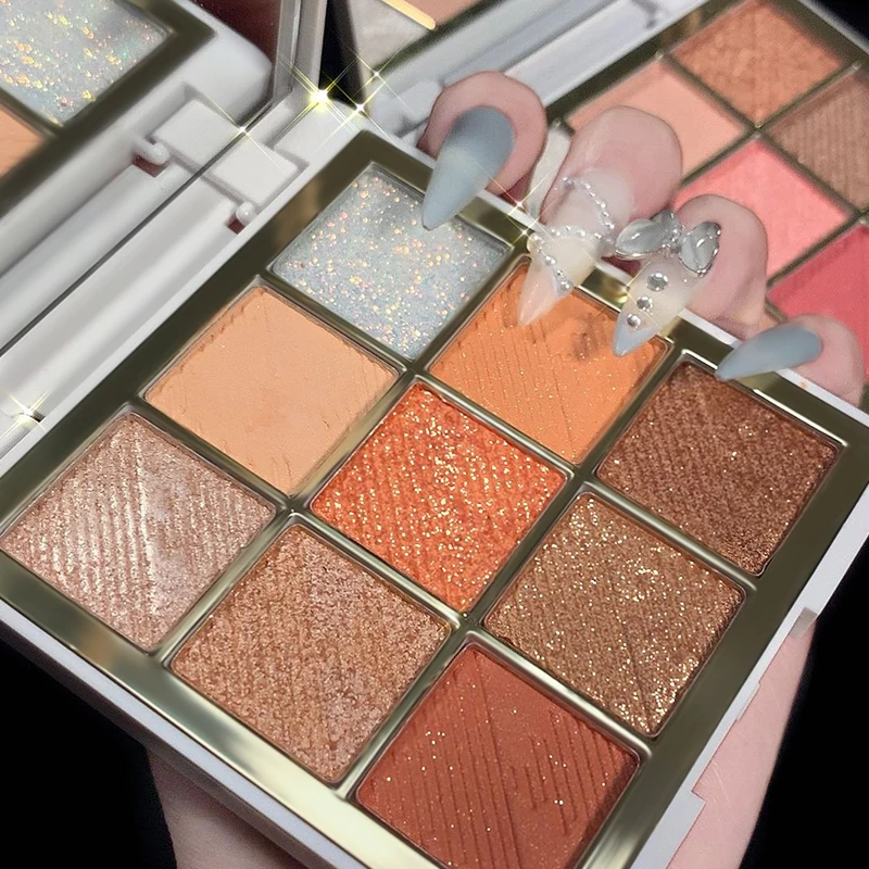 Private Label Eye Shadow Professional Cardboard Makeup Shimmer Matte 9 Color Eyeshadow Palette