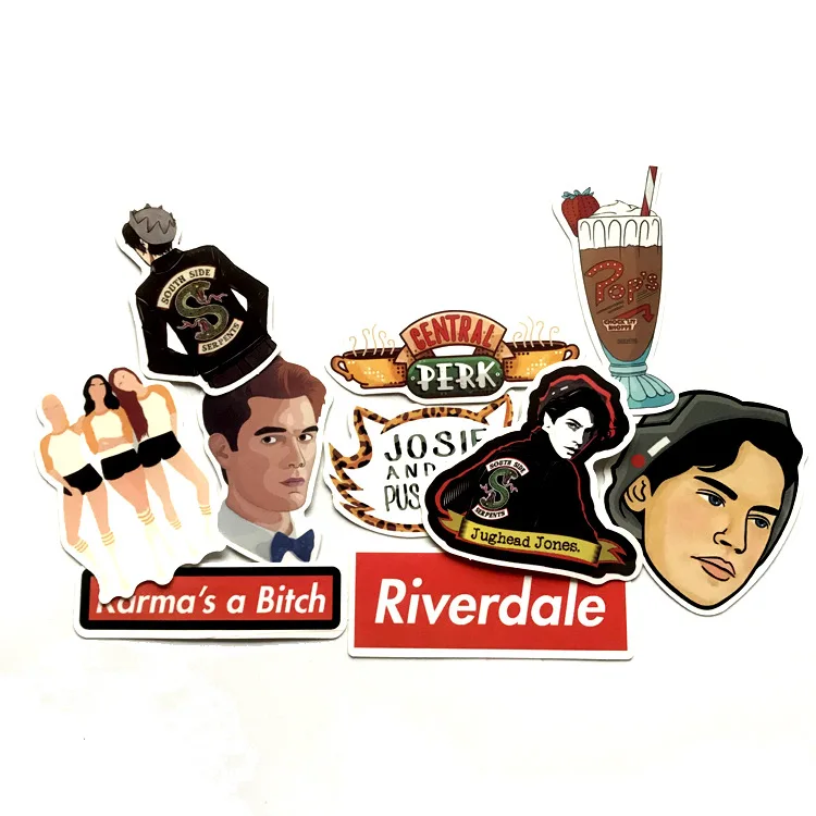 35Pcs/Set Riverdale Graffiti Stickers U.S. Drama Series For Luggage Laptop Car Skateboard Guitar Fridge Decal Toy PVC Waterproof