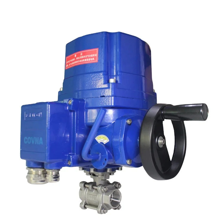 COVNA Motorized Valves 110V 220V Explosion-proof rs 485 2 inch Electric Actuator 3-Piece Ball Valve