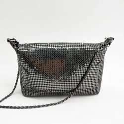 2020 Trendy Design Women Clutch Metallic Copper Sequin Chainmail Metal Mesh Evening Bag