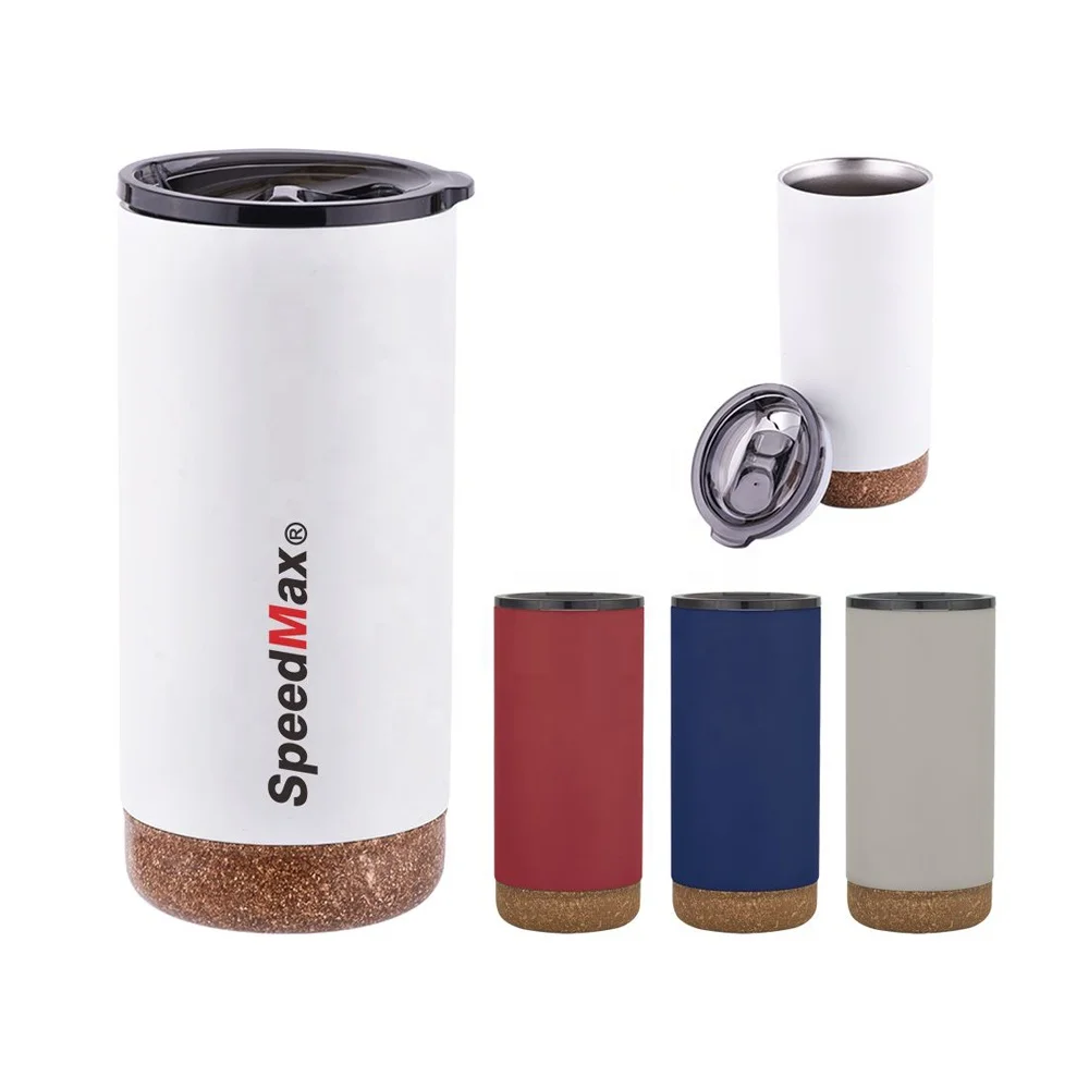 16 oz Insulated Tumbler Stainless Steel Double Wall Thermal Vacuum Coffee Travel Mug Cork Bottom with Slide Lid