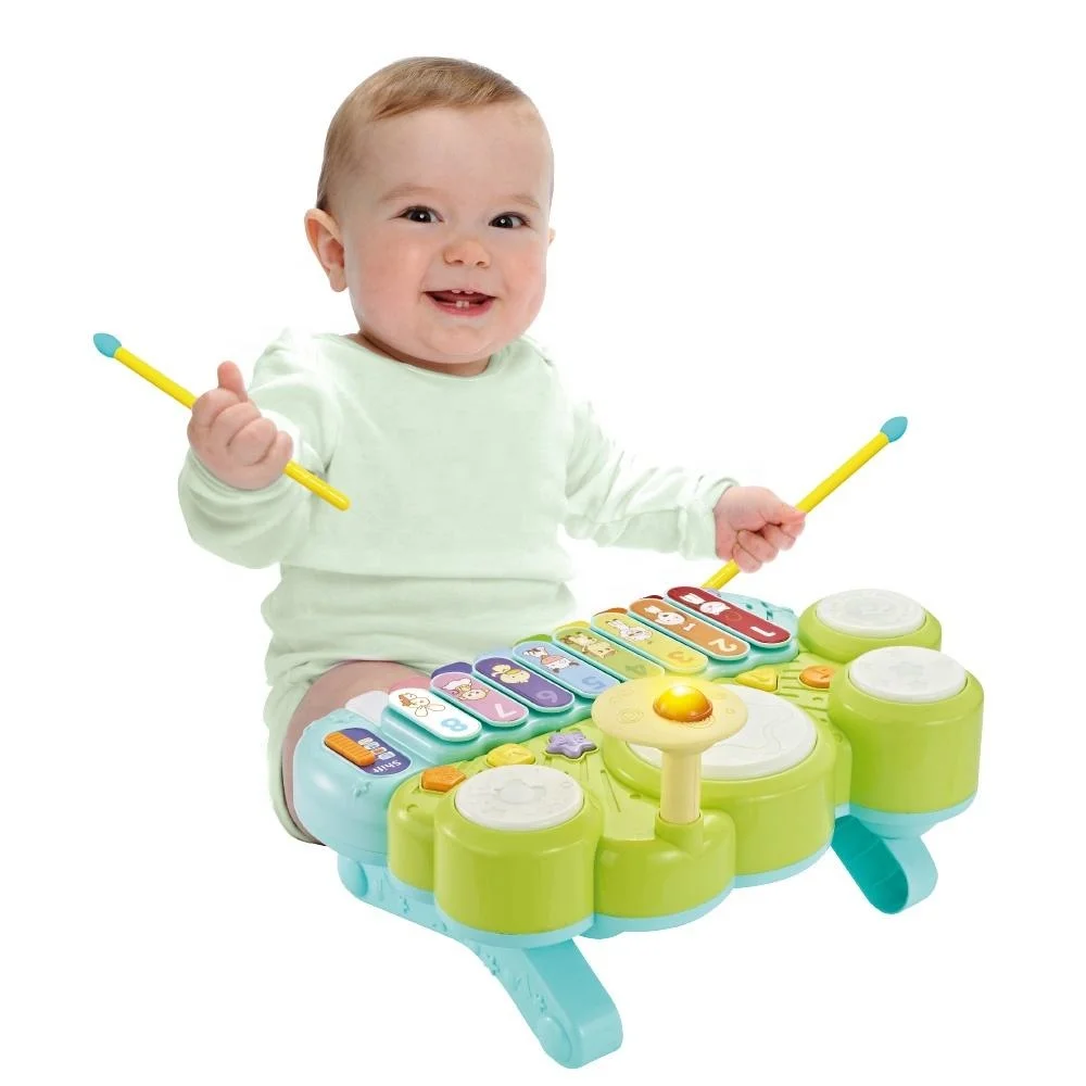 Wholesale electronic xylophone piano keyboard toy kids mini jazz drum set toddler musical instruments