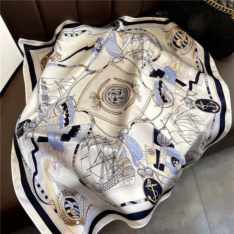 High Quality Printed Soft Handkerchiefs tie bag Twill 70*70 square thin light silk Scarf