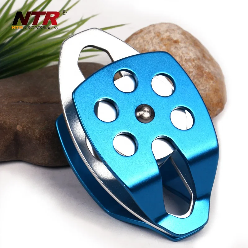 30KN rock climbing rescue pulley Outdoor work movable double sheave pulley