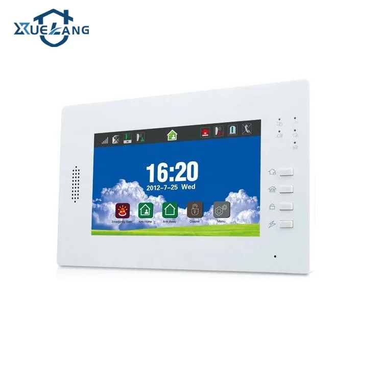 7 inch Color Screen Displays 433 or 868 Mhz Wireless GSM and PSTN Security Burglar Alarms Systems For Smart Home Automation