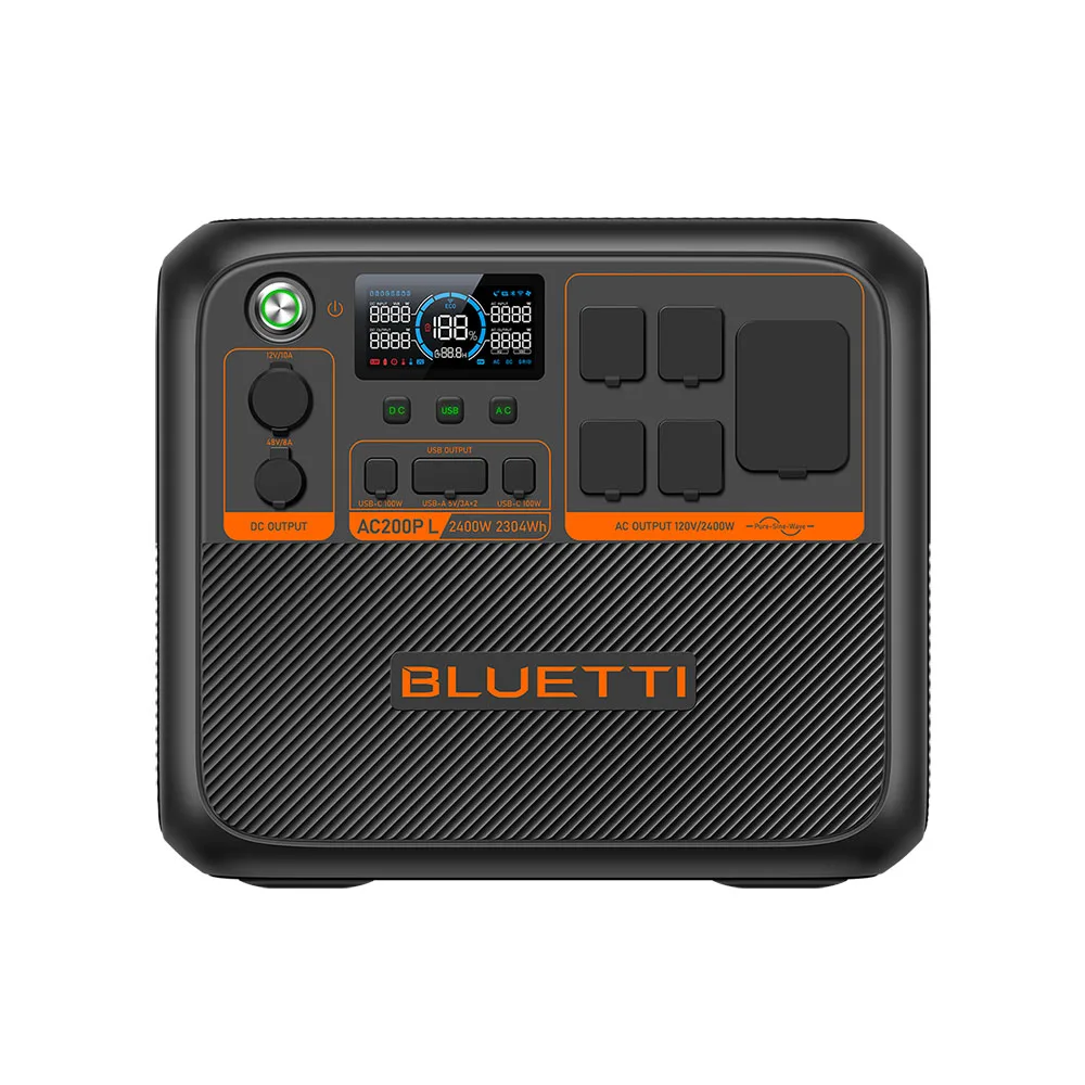 BLUETTI AC200PL Portable Power Station 2304Wh Rechargeable Emergency 2400 W Camping Solar Energy Generator Power Station