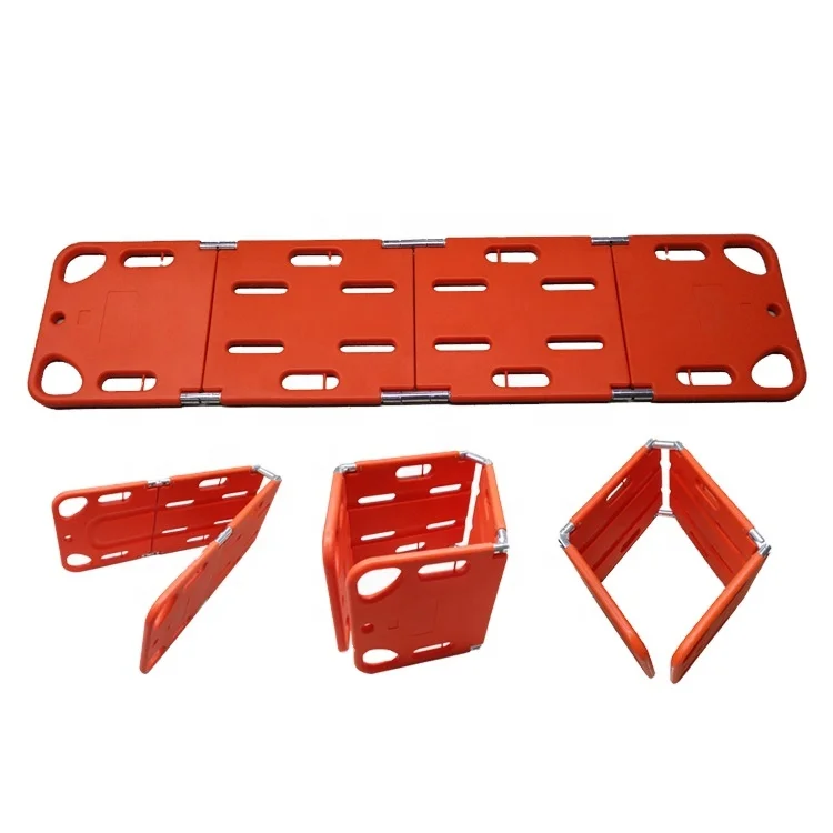 Hongan medical First Aid Emergency foldable Plastic 4 fold Rescue Spine Board Stretcher
