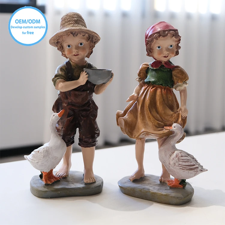2023 statue decoration resin craft girl figurine for garden ornaments