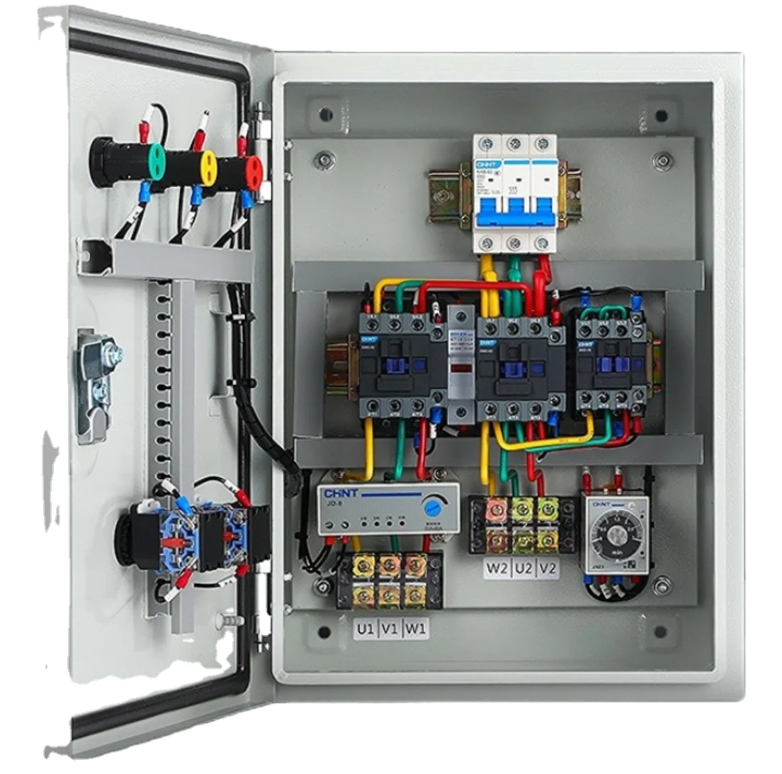 Electrical power supply direct on line star delta soft vfd control cabinet