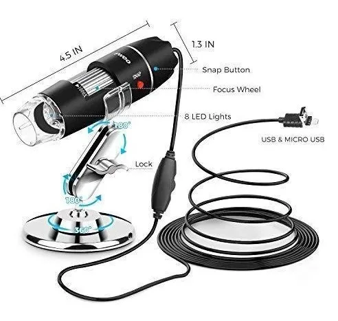  Цифровой микроскоп NP-UM1600-M 2 в 1 USB и Micro 1600X с 8