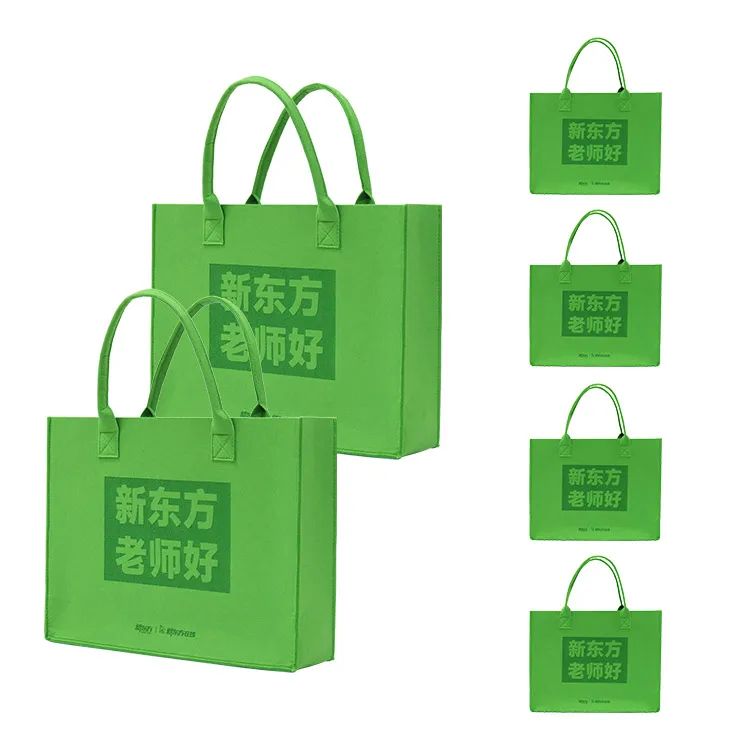 New Fashion Custom Printed Logo Large Capacity Felt Shopping Tote Bag for Beach