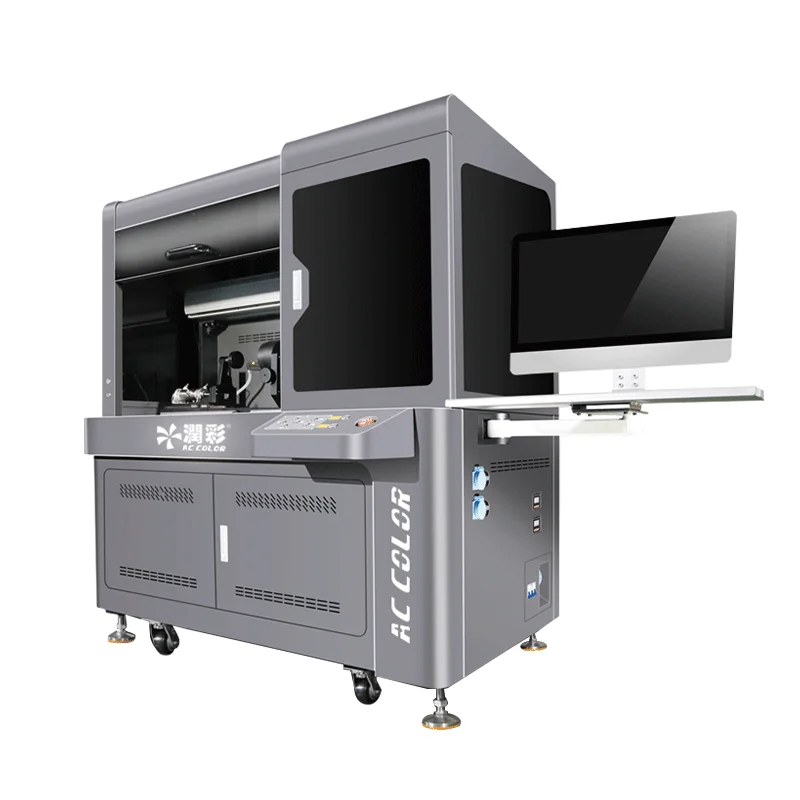AC-COLOR 360-Degree Double Station High-Speed Rotary Ricoh G5i UV Printer For Water Cup Printing Machine Metal Prints