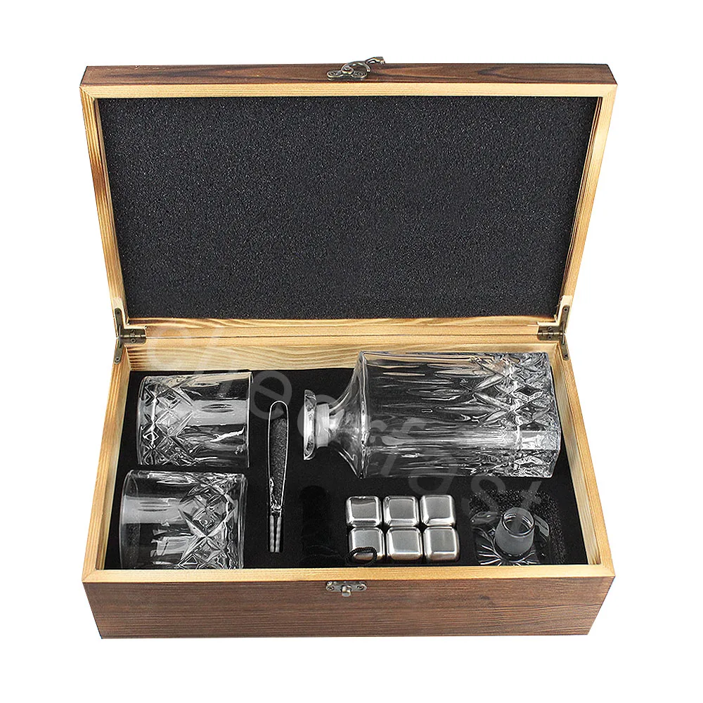 Support Sample Chilling Ice Cube  Brown Box  Gift Set And Whiskey Stones Gift Set And Whiskey Glass Set