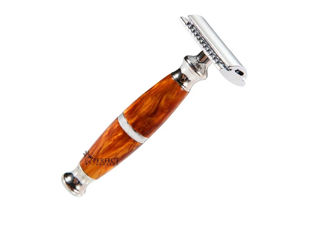 2023 barber supplies high quality razor private label men grooming double edge safety razor with travelling case