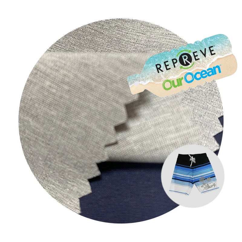 Recycled 90% Polyester 10% Spandex Elasticity Fabric 100D Stretch Shorts Pants Fabric For Beach