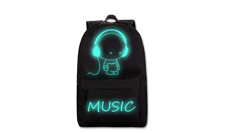 Factory Customised Glow-In-The-Dark Student School Bag Laptop Bag Chest Bag Two-Piece Sets With Charging Cable
