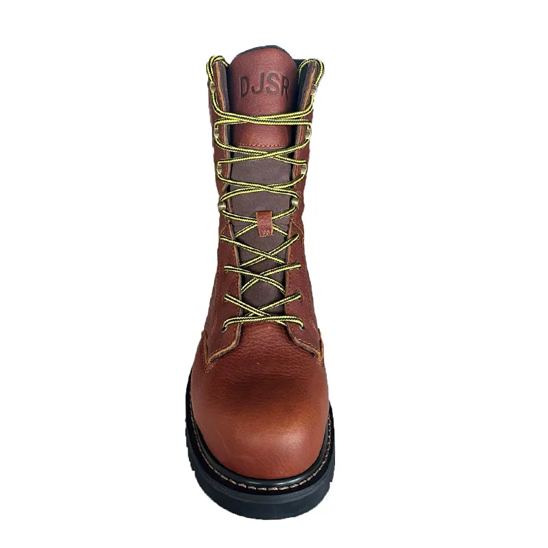 Goodyear welted construction Factory waterproof labor protection steel toe anti smashing shoes cowhide Martin outdoor work shoes