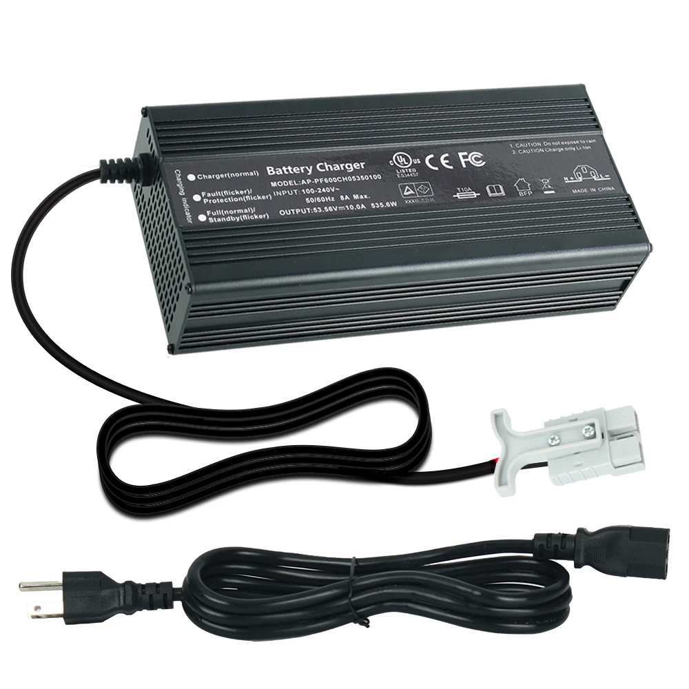 48 Volts 54.75v 58.4v 10 Amp smart charger CE PSE UL authentication for Lead-acid LFP Battery NMC Lithium battery pack