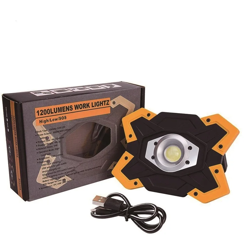 Super Bright 1200 Lumens Power Bank COB Rechargeable LED Floodlight